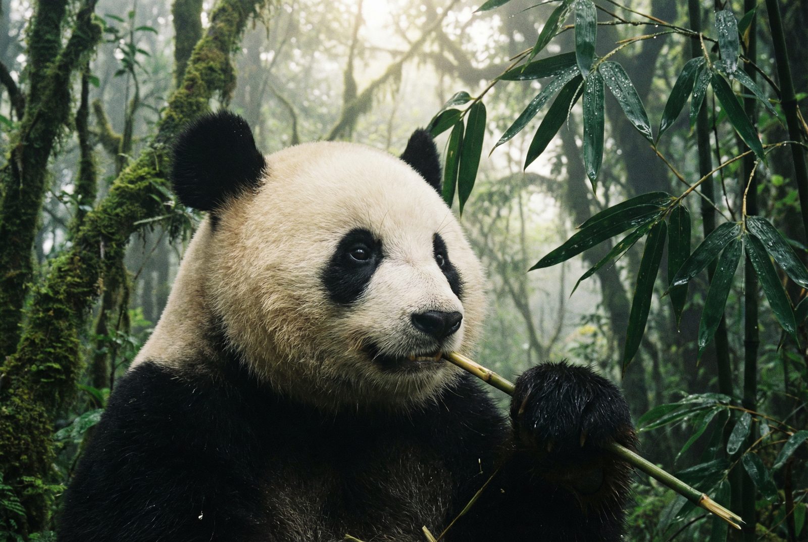 糖心熊猫吃竹子视频